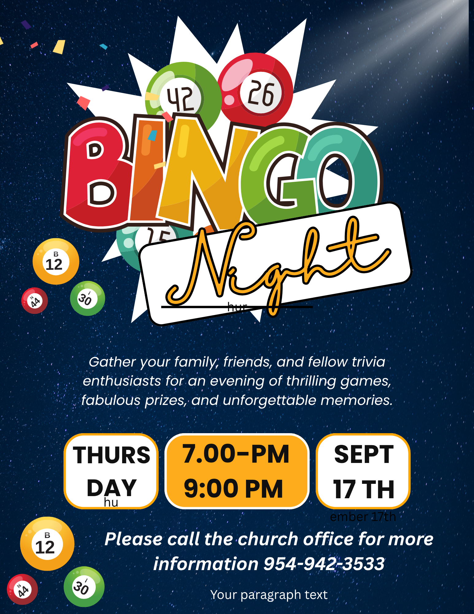 Bingo Night flyer